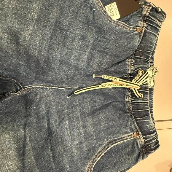 NWT One Teaspoon Roadhouse Wide Leg Drawstring Denim Jeans Royal Blue Size 4 - Picture 7 of 8